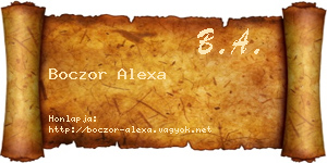 Boczor Alexa névjegykártya